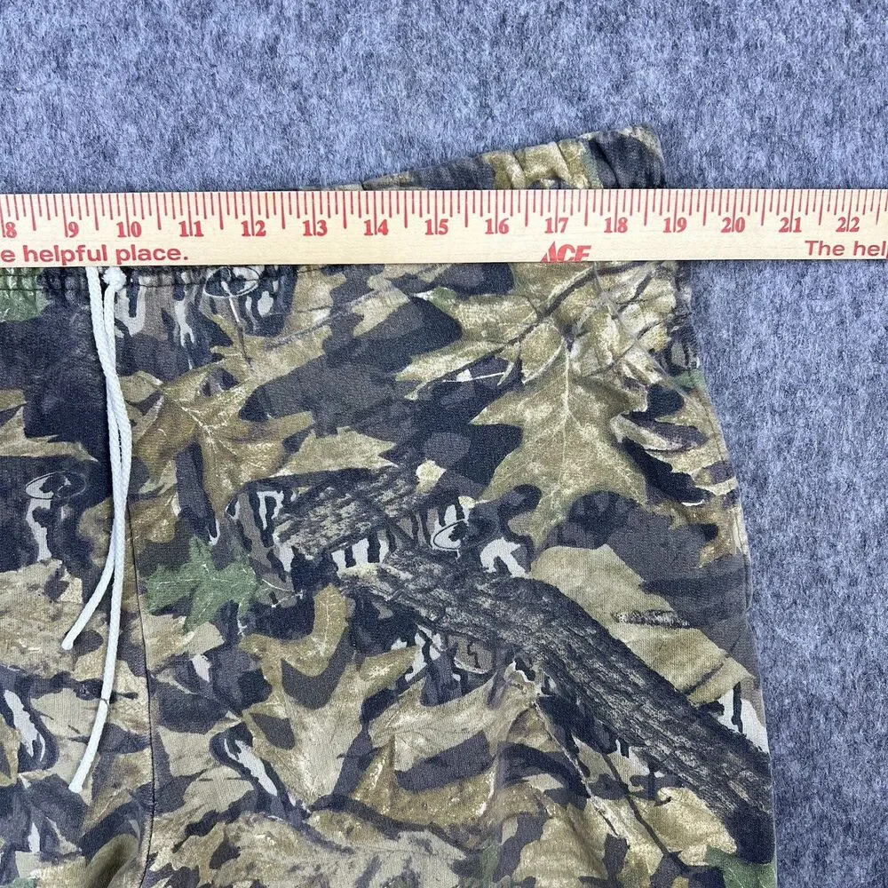 Vtg Jerzees Outdoors Men’s Sweatpants Mossy Oak Camo Drawstring Baggy Size XL